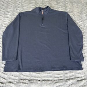 Elliot Mulryan Mens XXL Navy Blue 1/4 Zip Cotton Spandex Pullover Mock Neck